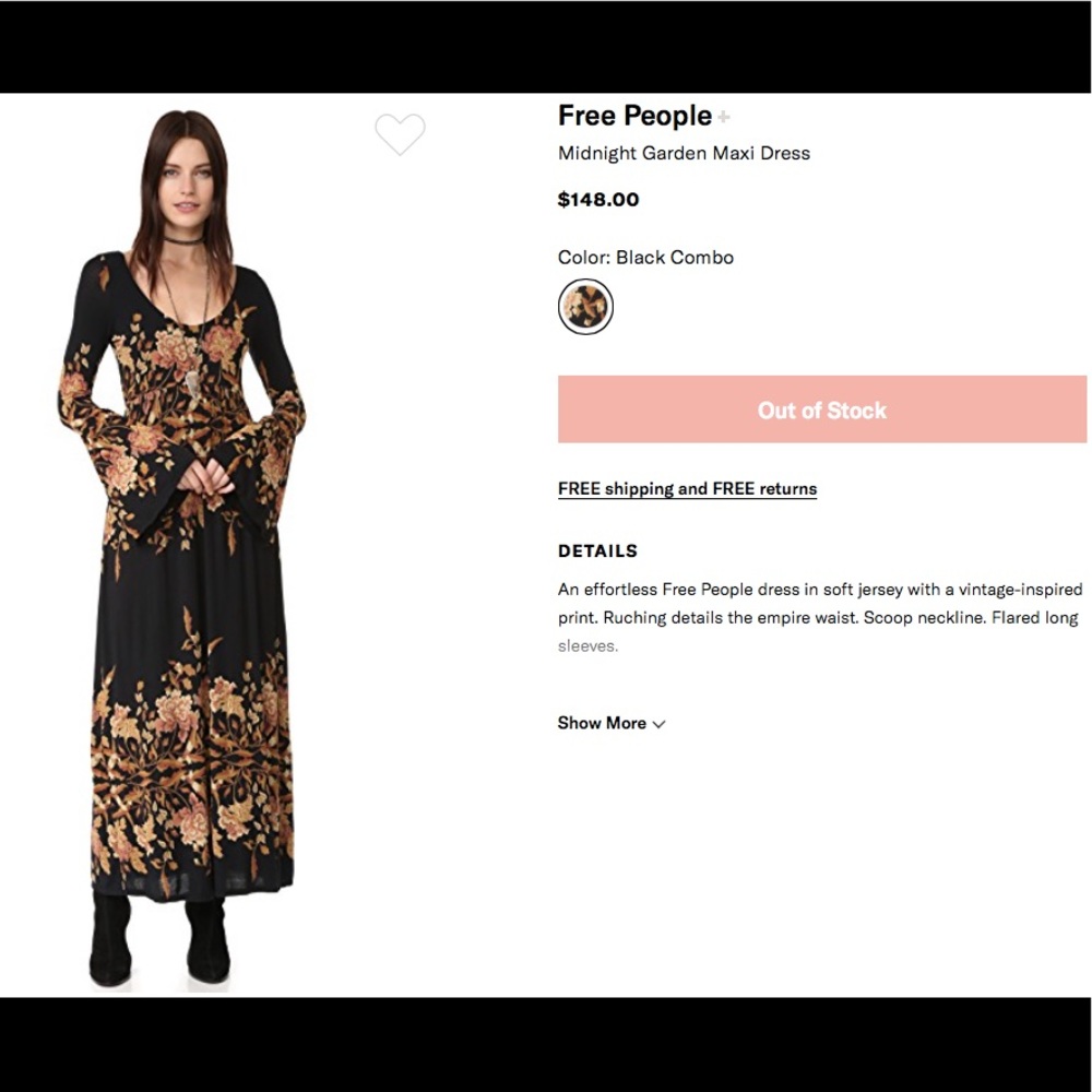 Free People Midnight Garden Maxi Dress